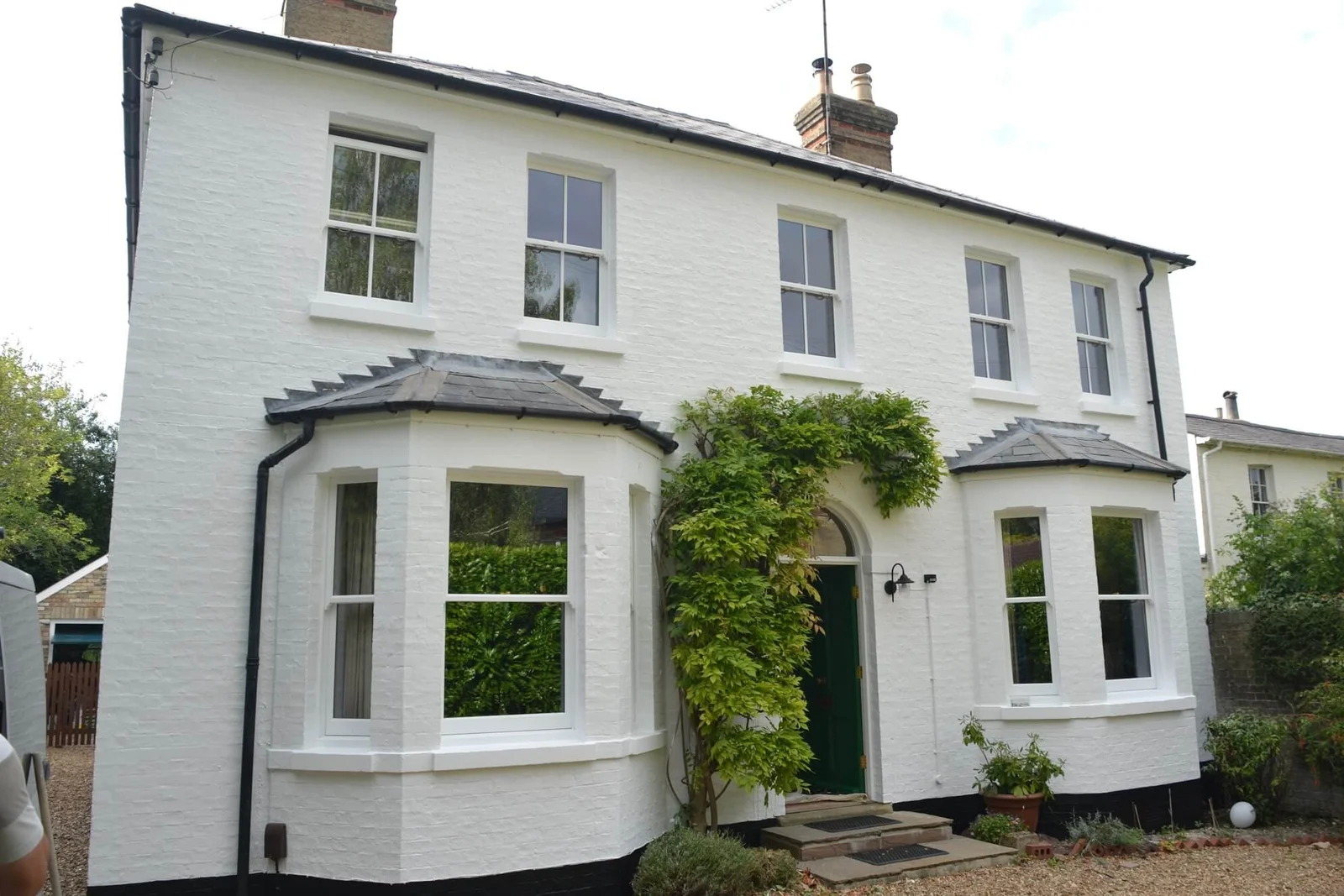 Restored sash windows on an elegant period home
