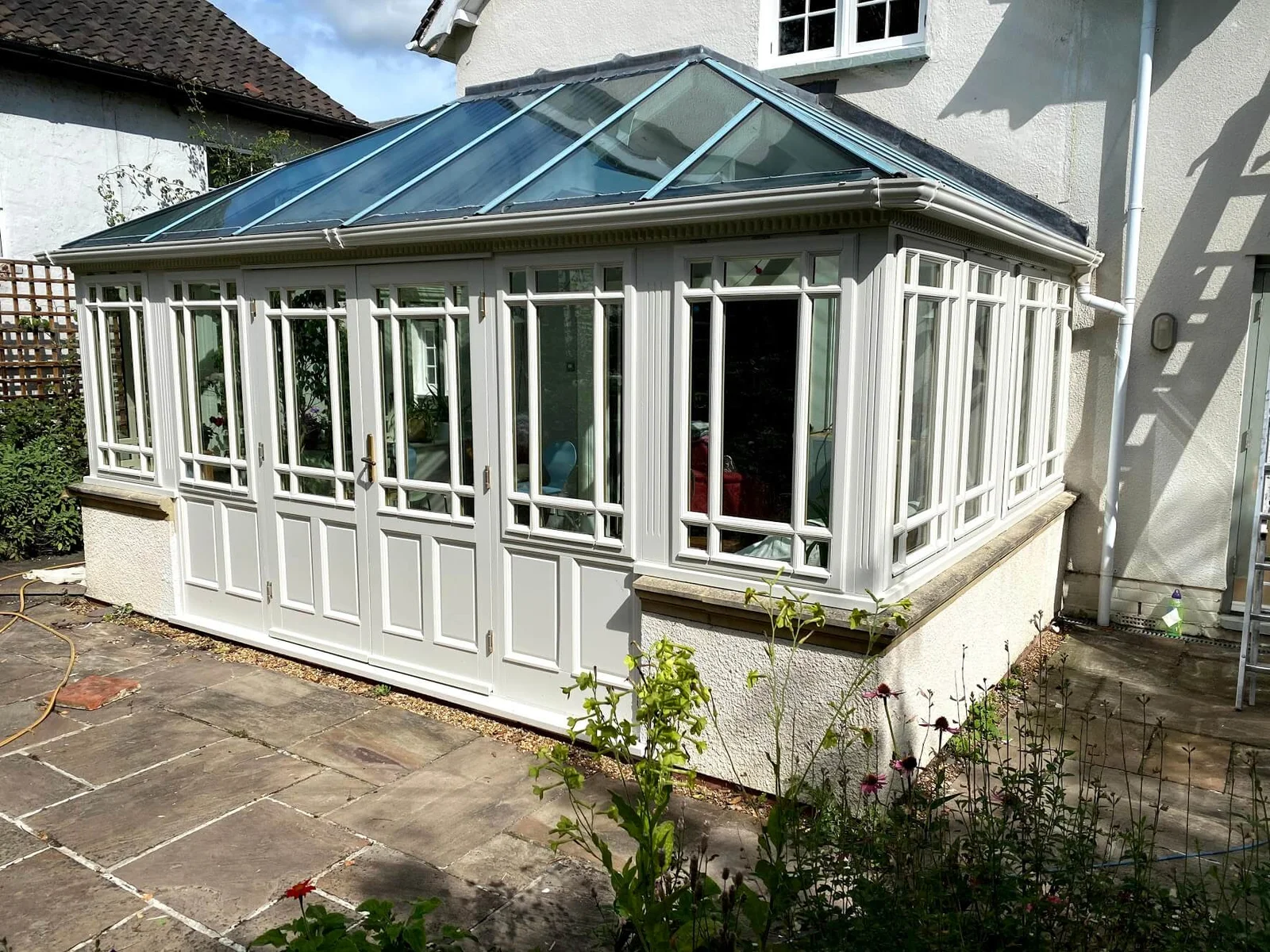 Restored timber sash windows on a period property