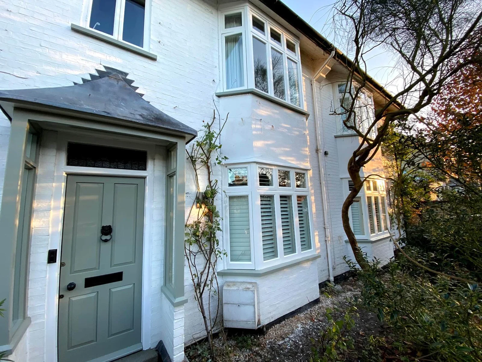 Sash windows repaired and repainted on a Surrey home