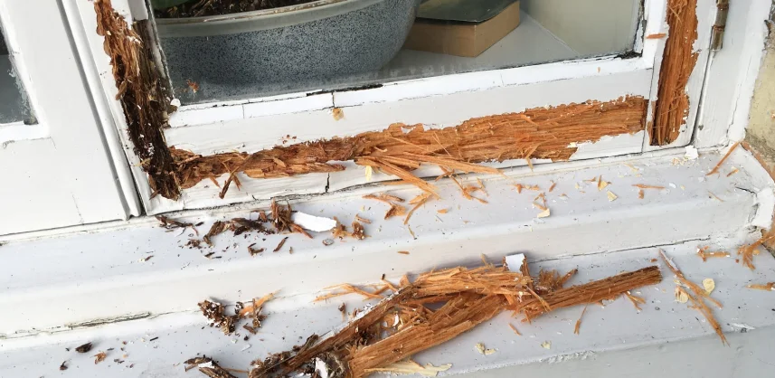 Rotten bottom rail of Sash window