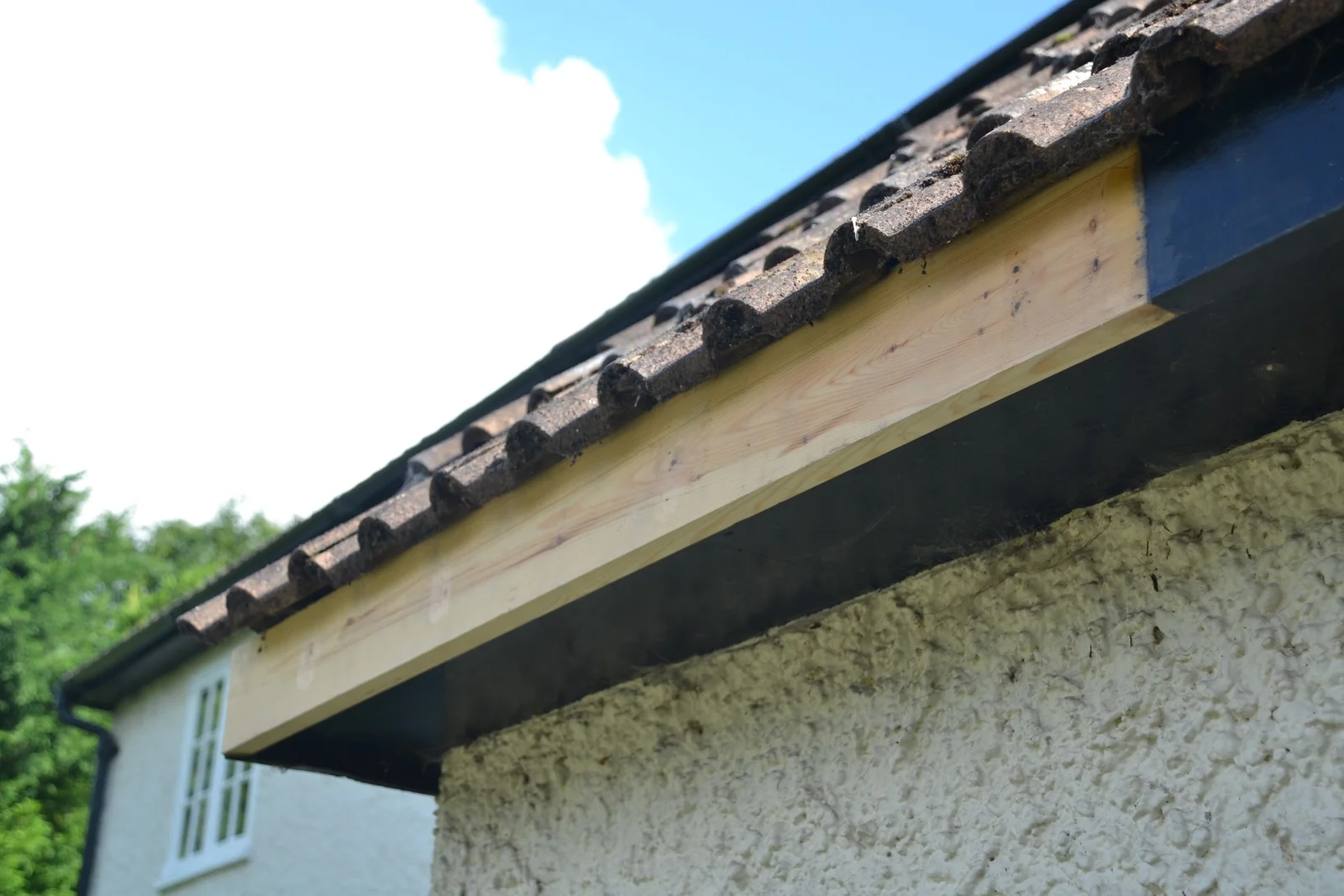 Soffit board replacement on a residential property